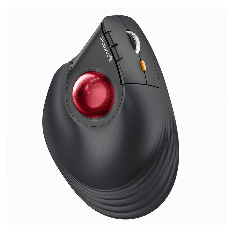 ProtoArc EM05 NL Ergonomic Vertical Wireless Trackball Mouse (Black + Blue Ball, Black + Grey Ball, Black + Red Ball, Black + Violet Ball)