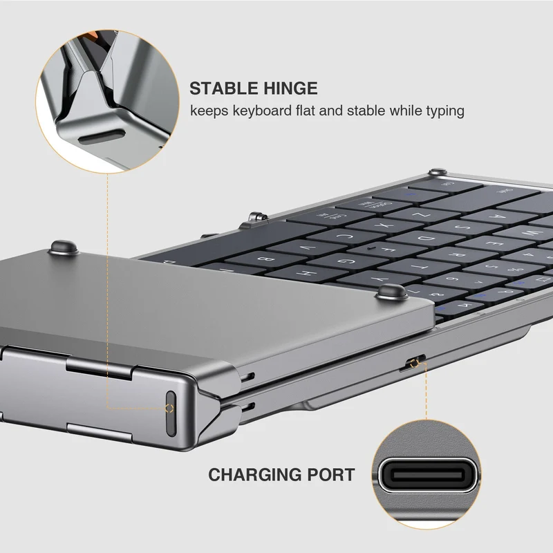 ProtoArc XK01 Foldable Full-Size Bluetooth Keyboard (Space Grey) (CP012683)