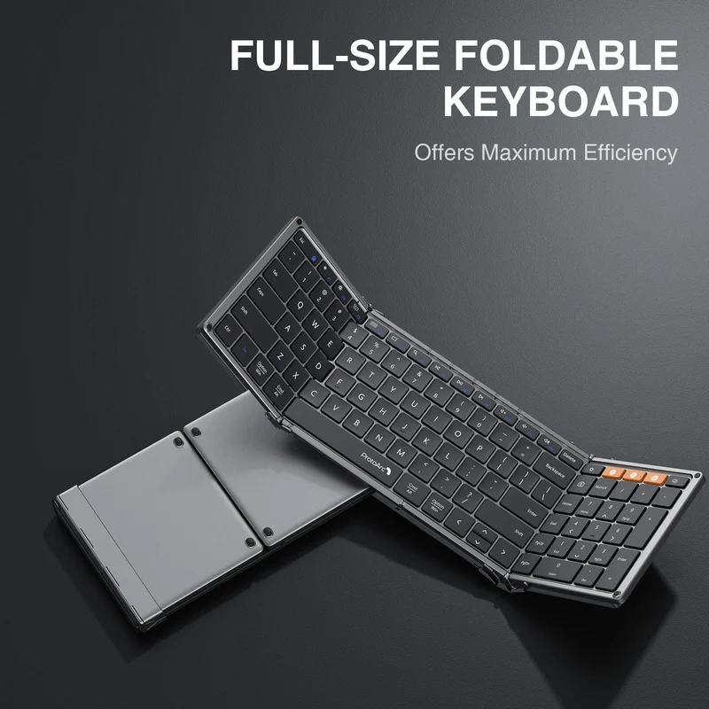 ProtoArc XK01 Foldable Full-Size Bluetooth Keyboard (Space Grey) (CP012683)