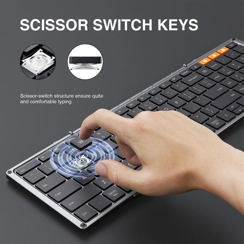 ProtoArc XK01 Foldable Full-Size Bluetooth Keyboard (Space Grey) (CP012683)