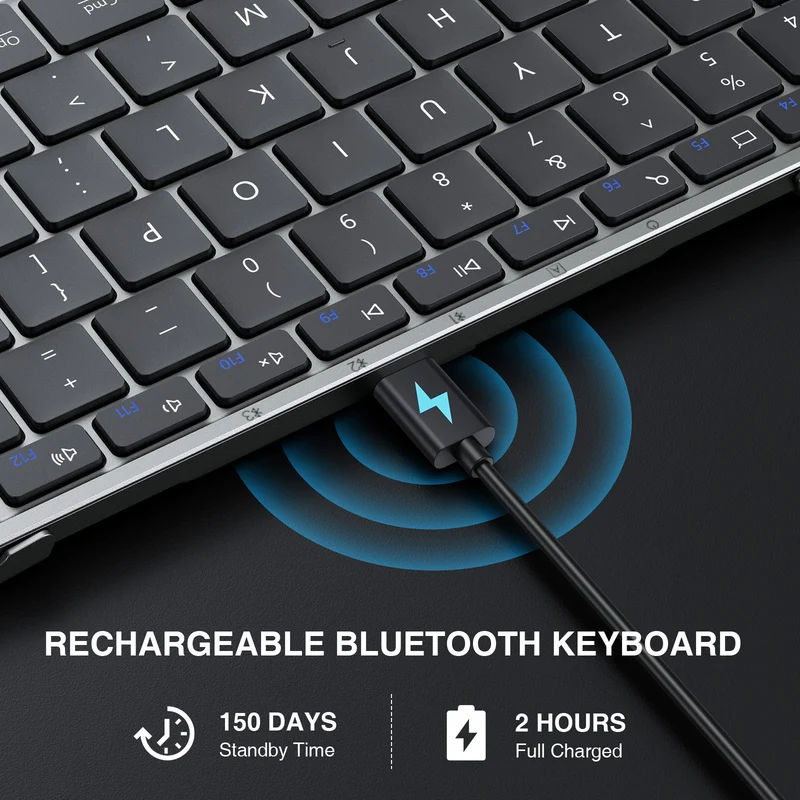 ProtoArc XK01 Foldable Full-Size Bluetooth Keyboard (Space Grey) (CP012683)