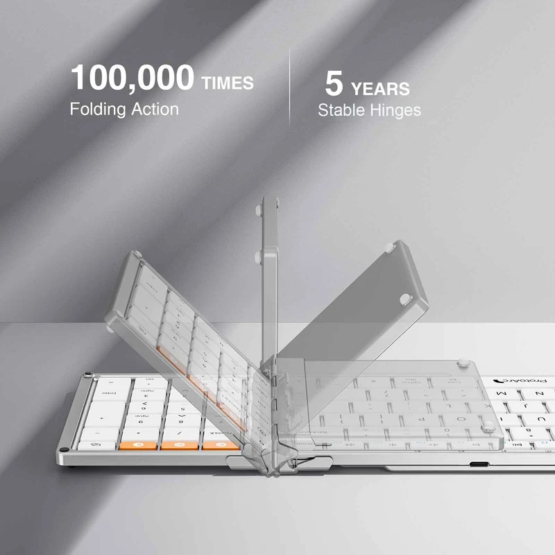 ProtoArc XK01 Foldable Full-Size Bluetooth Keyboard (White) (CP012684)