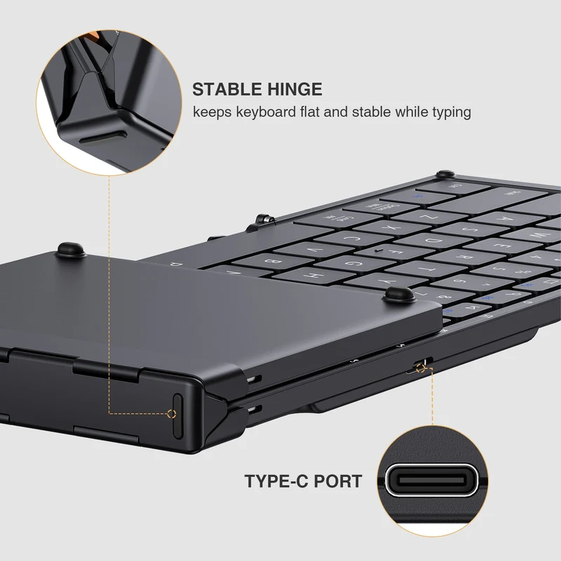 ProtoArc XK01 Foldable Full-Size Bluetooth Keyboard (Black) (CP011803)