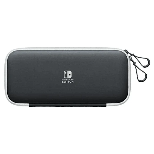 NINTENDO SWITCH OLED CARRYING CASE & SCREEN PROTECTOR (BLACK/WHITE) (MDE)