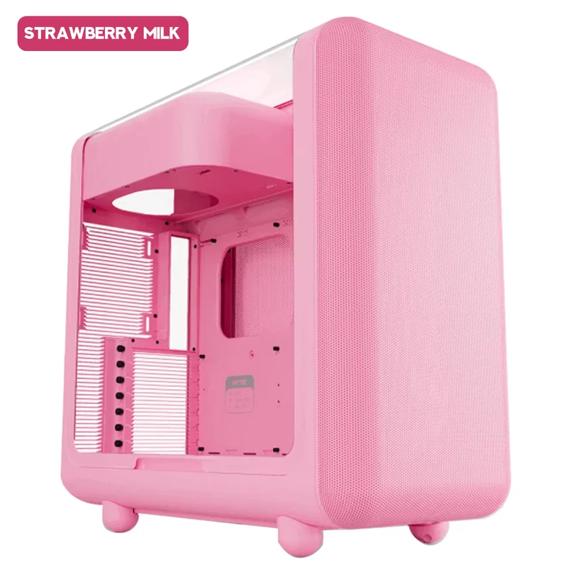 Hyte X50 ATX Mid-Tower Modern Performance PC Case (Pitch Black, Snow White, Matcha, Strawberry Milk)