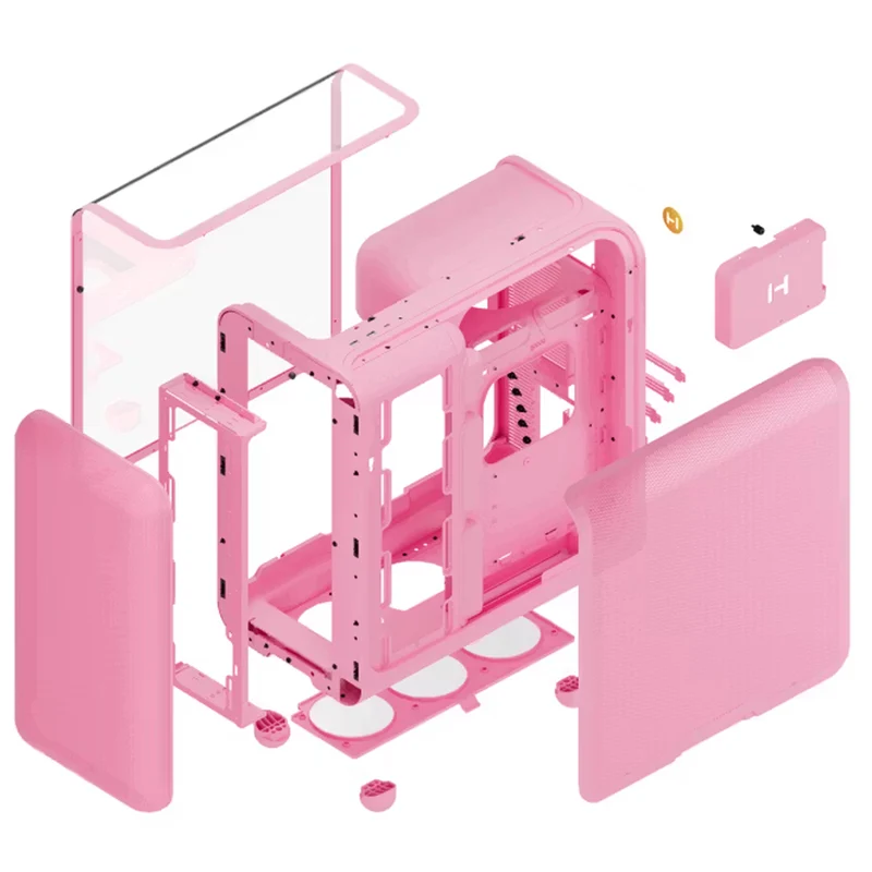 Hyte X50 ATX Mid-Tower Modern Performance PC Case (Pitch Black, Snow White, Matcha, Strawberry Milk)