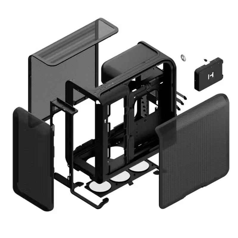 Hyte X50 Air Full-Coverage Micro-Mesh ATX Mid-Tower Modern Performance PC Case (Pitch Black, Snow White)