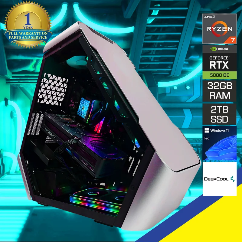 Ultra TR03-A Black Desktop Gaming PC | AMD Ryzen 7 9800X3D | 32GB RAM | 2TB SSD | RTX 5080 | Windows 11 Pro