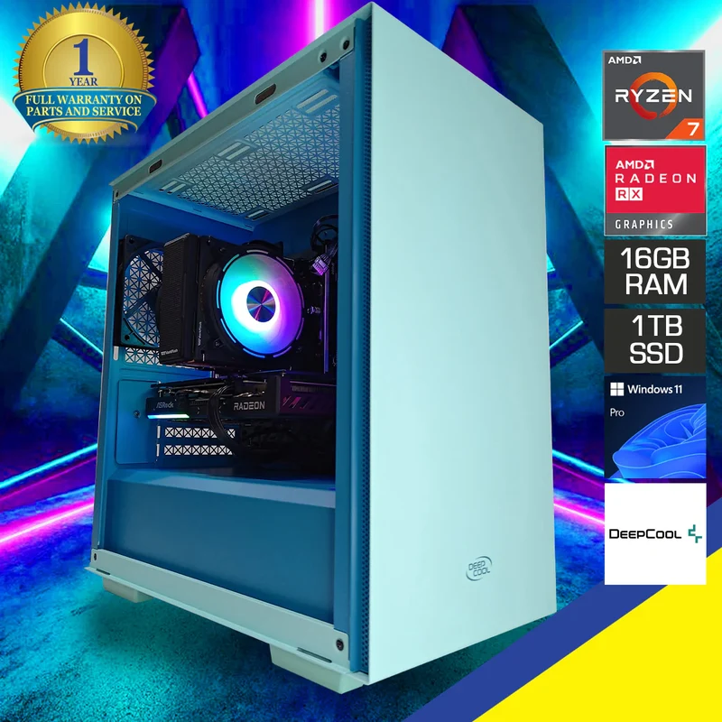 Sigma Macube 110 Green Desktop Gaming PC | AMD Ryzen 7 7700 | 16GB RAM | 1TB SSD | RX 9060 XT | Windows 11 Pro