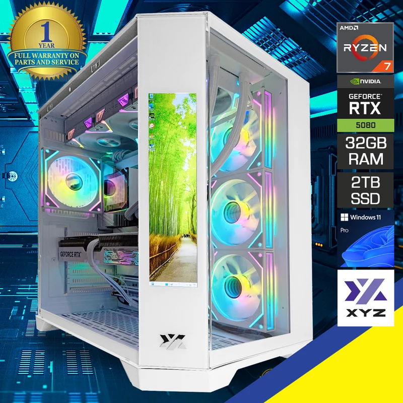 Ultra Neutron White Desktop Gaming PC | AMD Ryzen 7 9800X3D | 32GB RAM | 2TB SSD | RTX 5080 OC | Windows 11 Pro