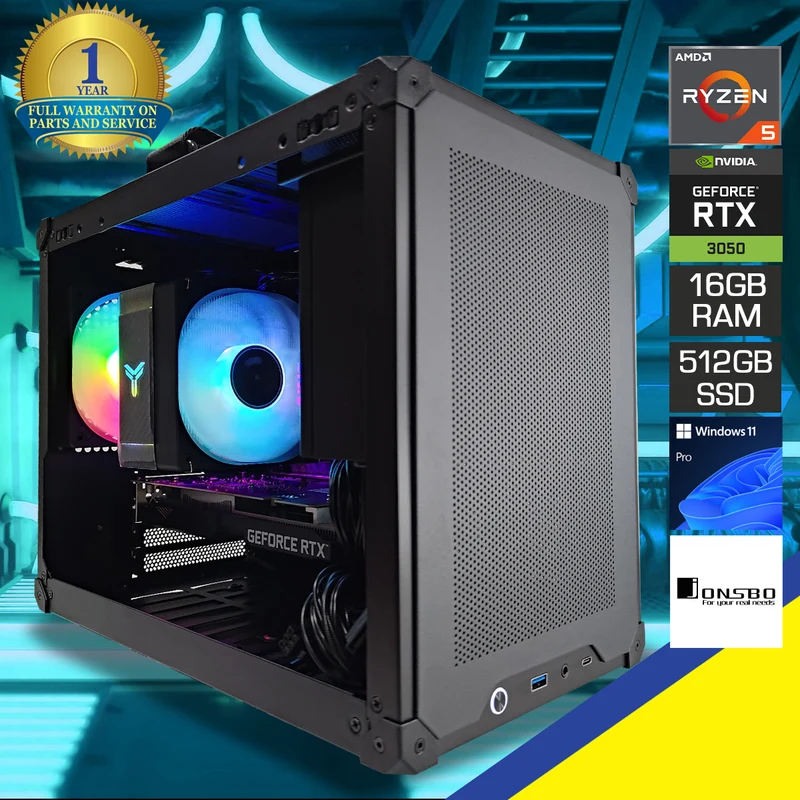 Alpha C6 Max Black Desktop Gaming PC | AMD Ryzen 5 5500 | 16GB RAM | 512GB SSD | RTX 3050 | Windows 11 Pro