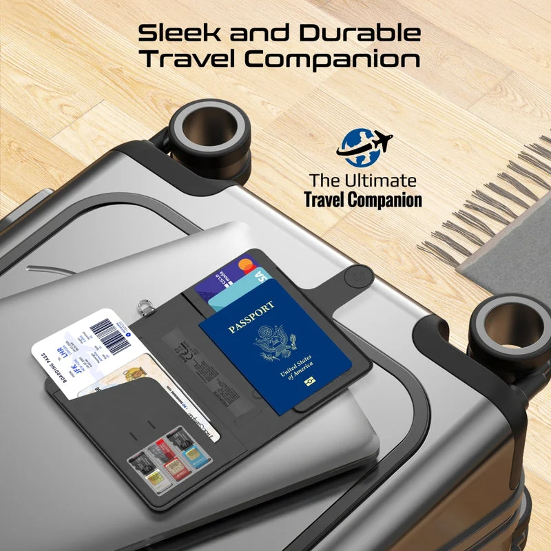 Promate PassMate Anti-Loss Slim Leather Passport Holder with RFID Protection & Smart Tracking (Black, Blue, Brown, Burgundy)