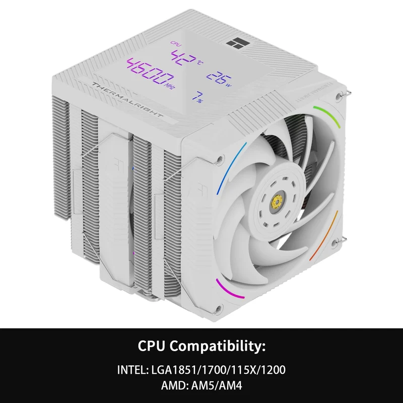 Thermalright Phantom Spirit 120 Digital Dual Tower CPU Air Cooler (Snow)