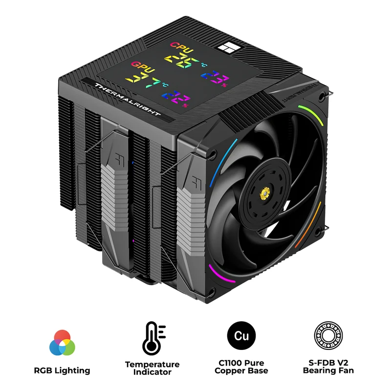 Thermalright Phantom Spirit 120 Digital Evo Dual Tower CPU Air Cooler (Black)
