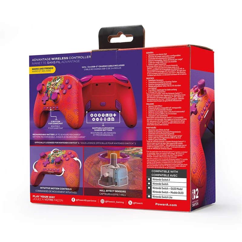 PowerA Advantage Wireless Controller for Nintendo Switch 2 (Mario and Friends)