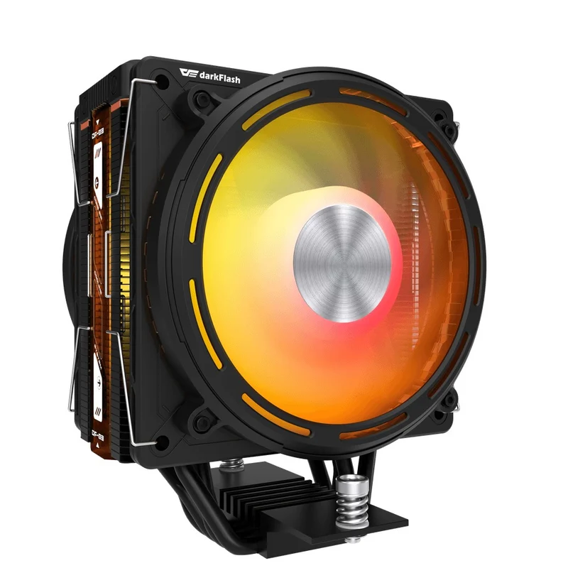 DarkFlash E400 Plus LED Matrix Display Dual Fan Tower CPU Cooler (Black, White)