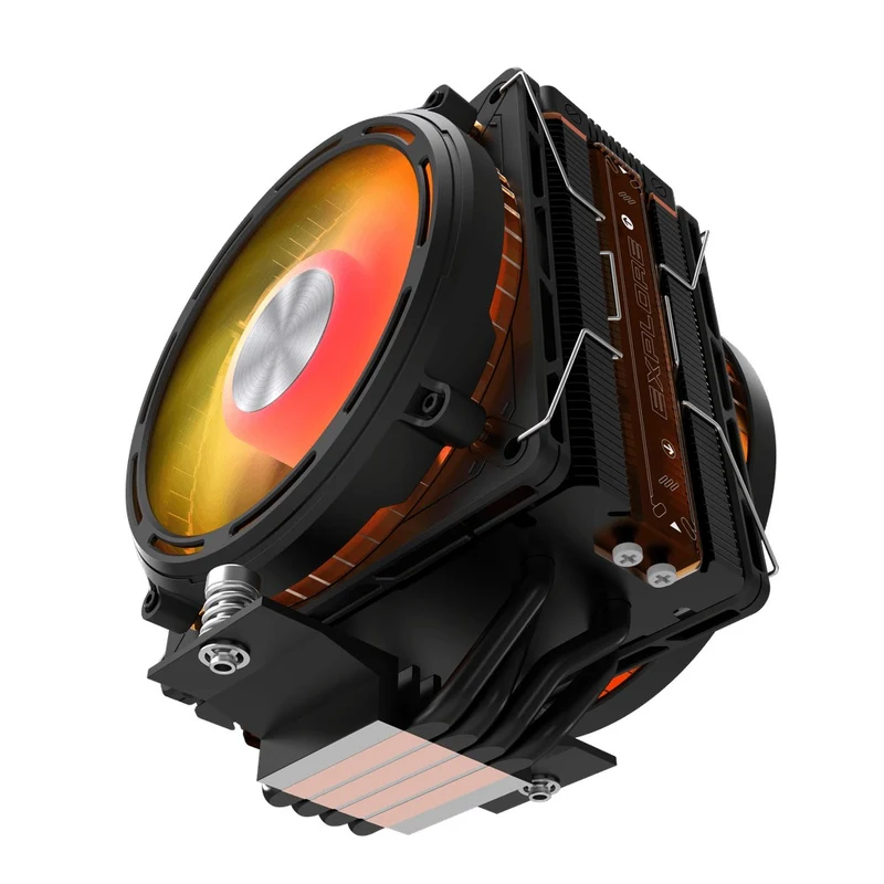 DarkFlash E400 Plus LED Matrix Display Dual Fan Tower CPU Cooler (Black, White)
