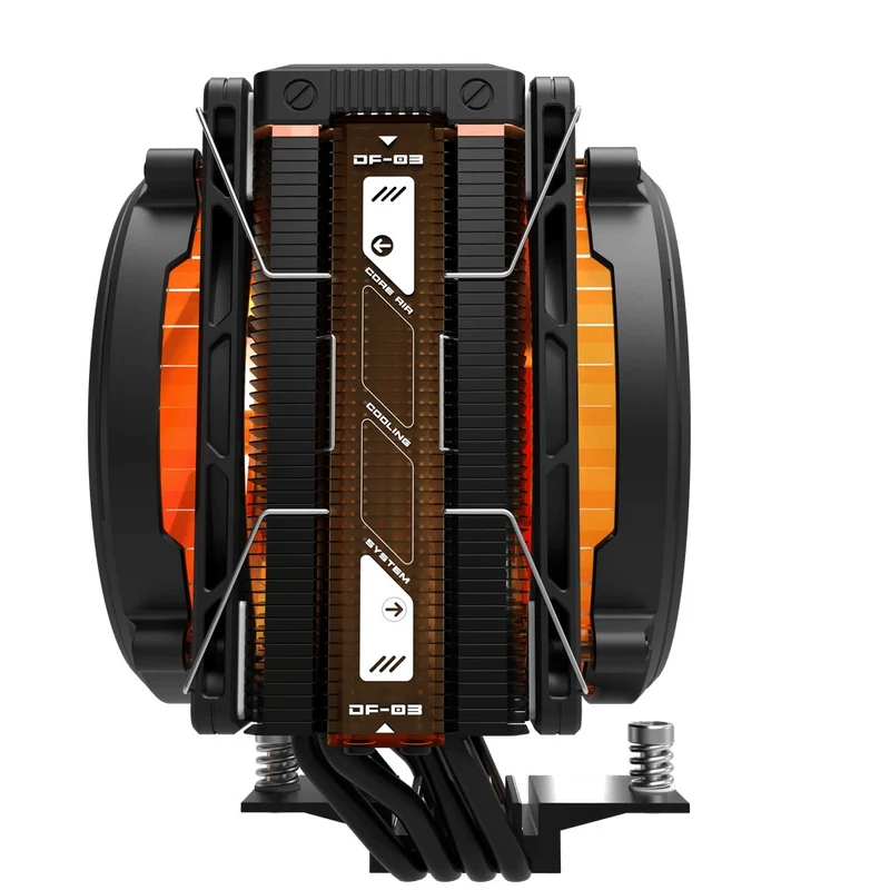 DarkFlash E400 Plus LED Matrix Display Dual Fan Tower CPU Cooler (Black, White)