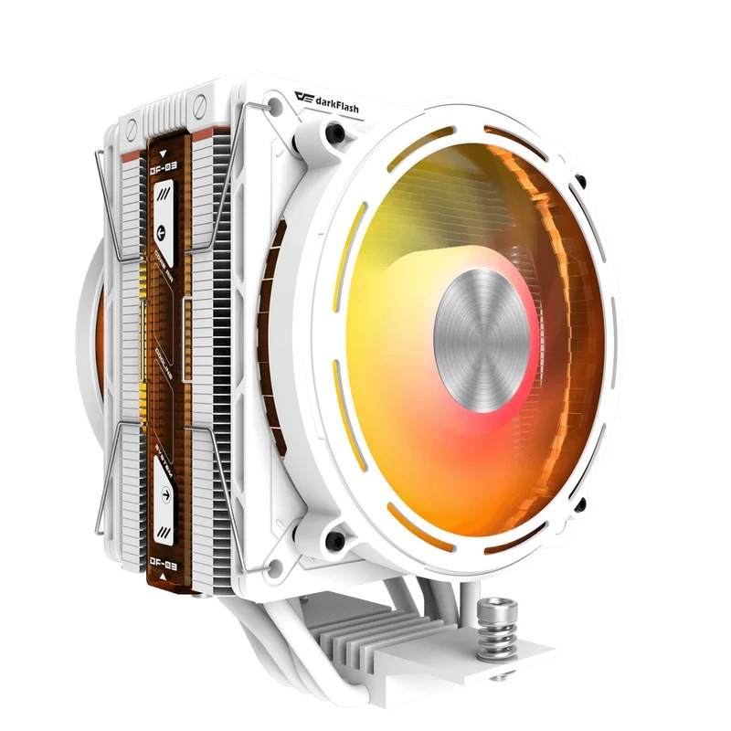 DarkFlash E400 Plus LED Matrix Display Dual Fan Tower CPU Cooler (Black, White)