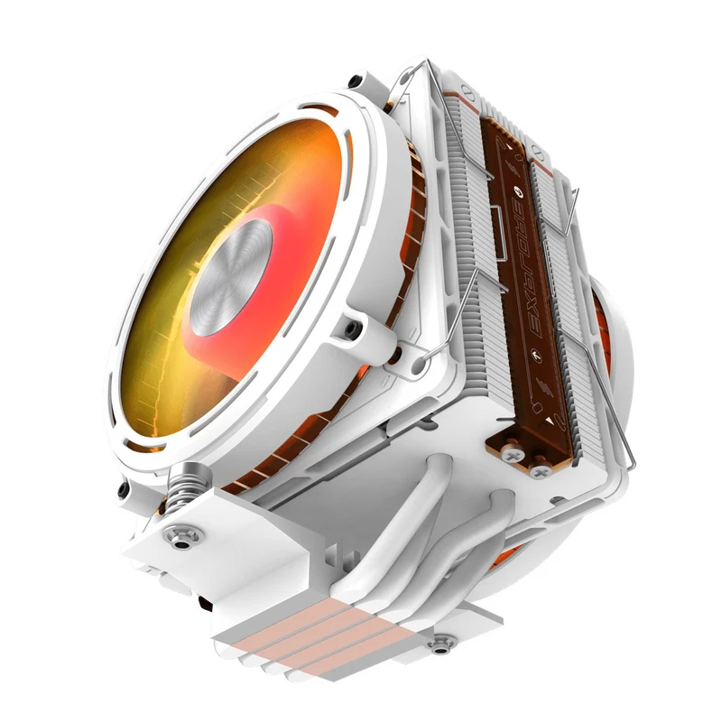 DarkFlash E400 Plus LED Matrix Display Dual Fan Tower CPU Cooler (Black, White)
