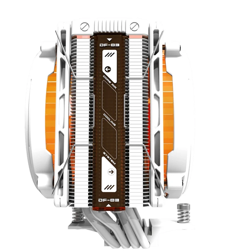 DarkFlash E400 Plus LED Matrix Display Dual Fan Tower CPU Cooler (Black, White)