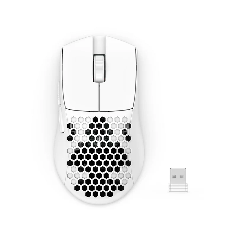 Redragon M725W-LIT Astrolabe Lite 10000DPI 3-Modes Honeycomb Lightweight Gaming Mouse (White)