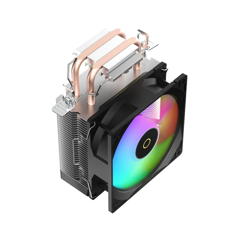 Ocypus Gamma A20 ARGB Dual Heat Pipes, 92mm Fan Small-Tower Air Cooler with ARGB Lighting (Black, White)