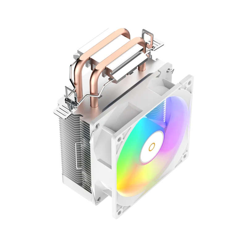 Ocypus Gamma A20 ARGB Dual Heat Pipes, 92mm Fan Small-Tower Air Cooler with ARGB Lighting (Black, White)