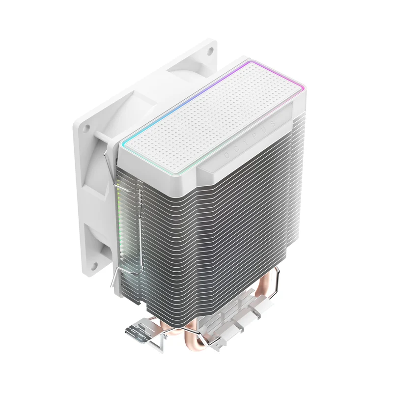 Ocypus Gamma A20 ARGB Dual Heat Pipes, 92mm Fan Small-Tower Air Cooler with ARGB Lighting (Black, White)