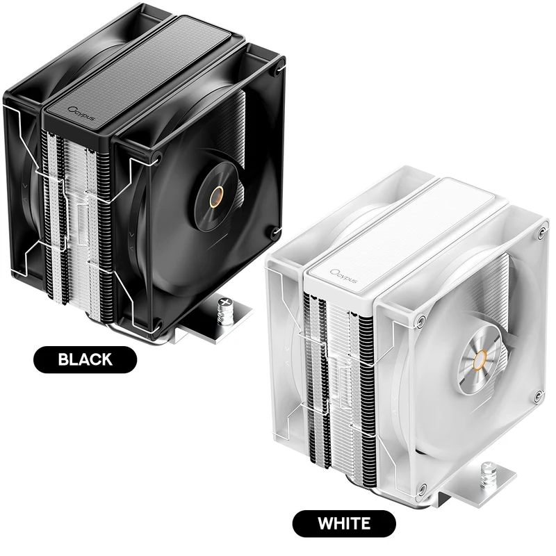 Ocypus Delta A40 Elite Dual Fan 4 Heat Pipe Single-Tower CPU Air Cooler (Black, White)