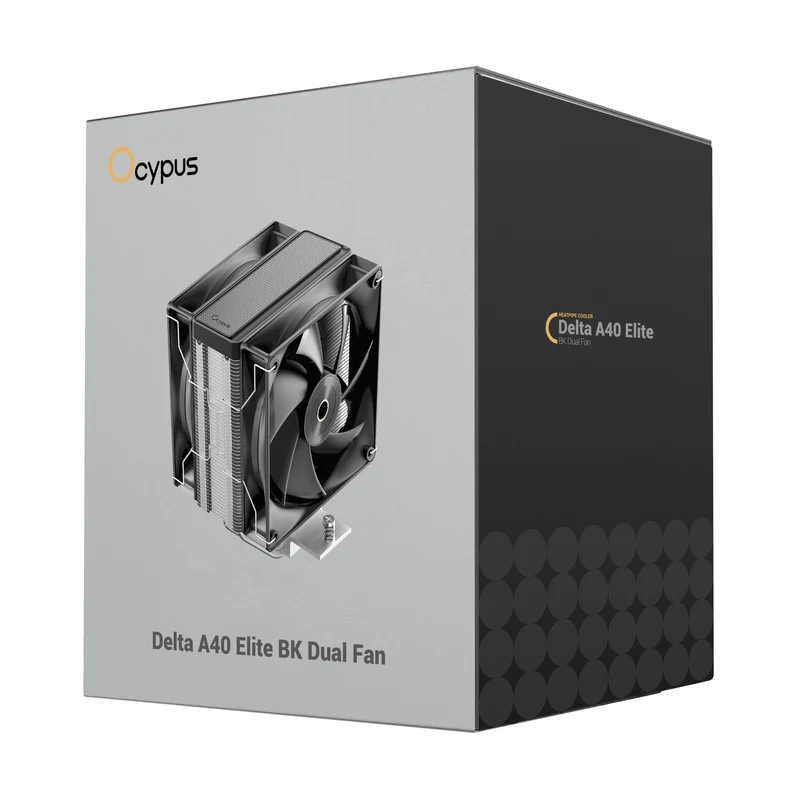 Ocypus Delta A40 Elite Dual Fan 4 Heat Pipe Single-Tower CPU Air Cooler (Black, White)