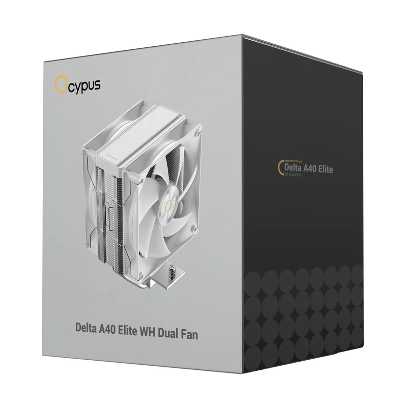 Ocypus Delta A40 Elite Dual Fan 4 Heat Pipe Single-Tower CPU Air Cooler (Black, White)