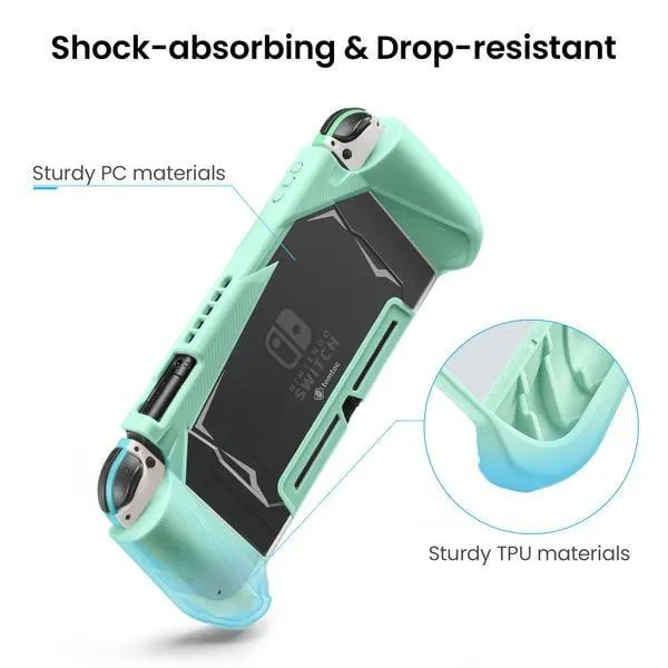 Tomtoc NSW Dockable Grip Case for Nintendo Switch (Turquoise) (A05-020T01)