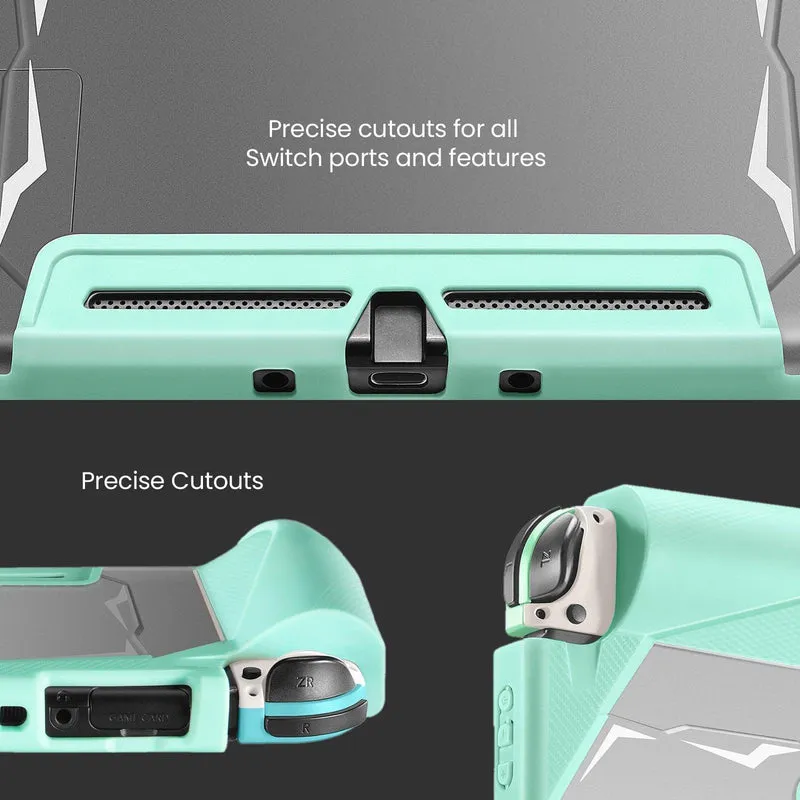 Tomtoc NSW Dockable Grip Case for Nintendo Switch (Turquoise) (A05-020T01)
