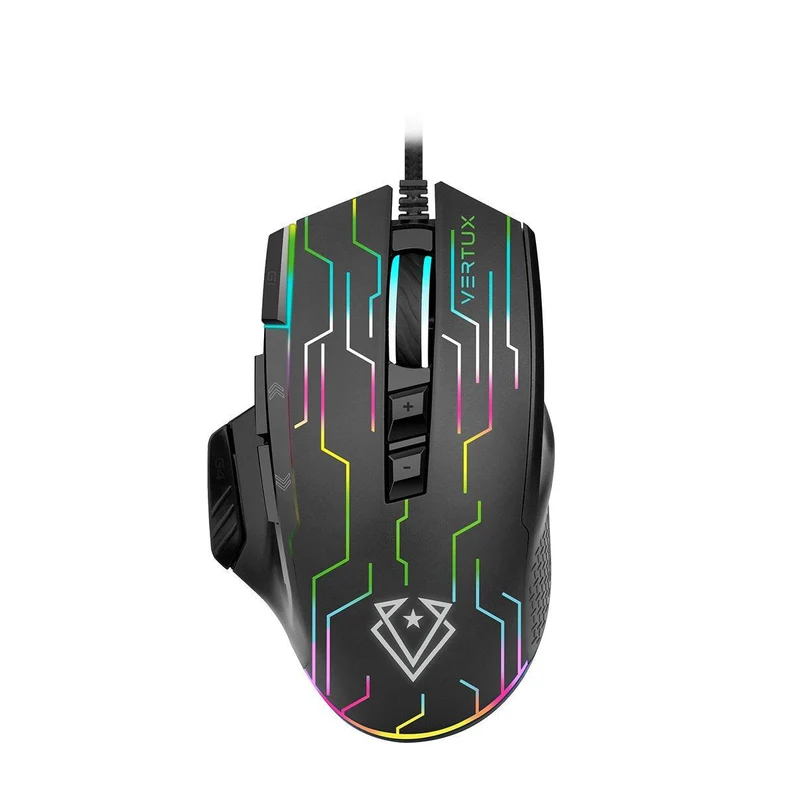 Vertux Kryptonite Superior Quick Performance Wired Gaming Mouse Black
