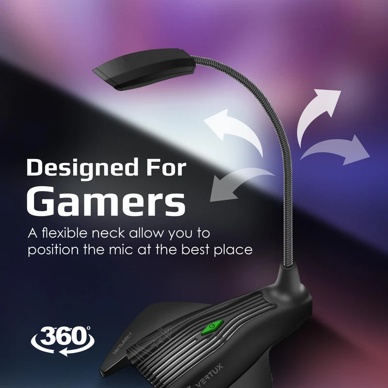 VERTUX VERTUMIC-1 HD ANTI-VIBRATION GAMING MICROPHONE WITH LED BLACK