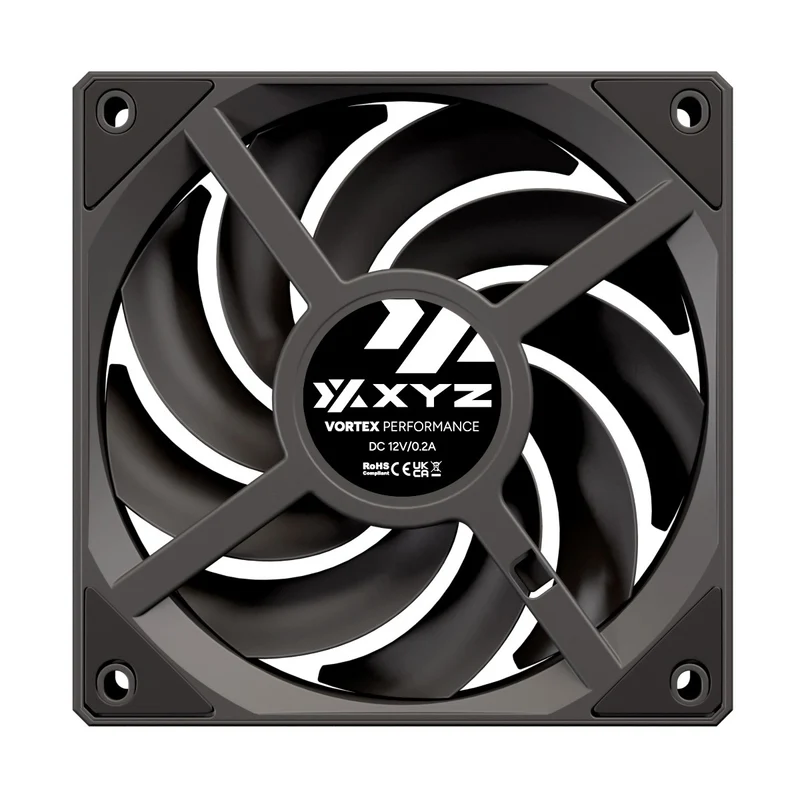 XYZ Vortex Pro ARGB 3-Kit Regular Airflow, Chain System, Fluodinamic Bearing, Premium Performance Fan (Black, White)