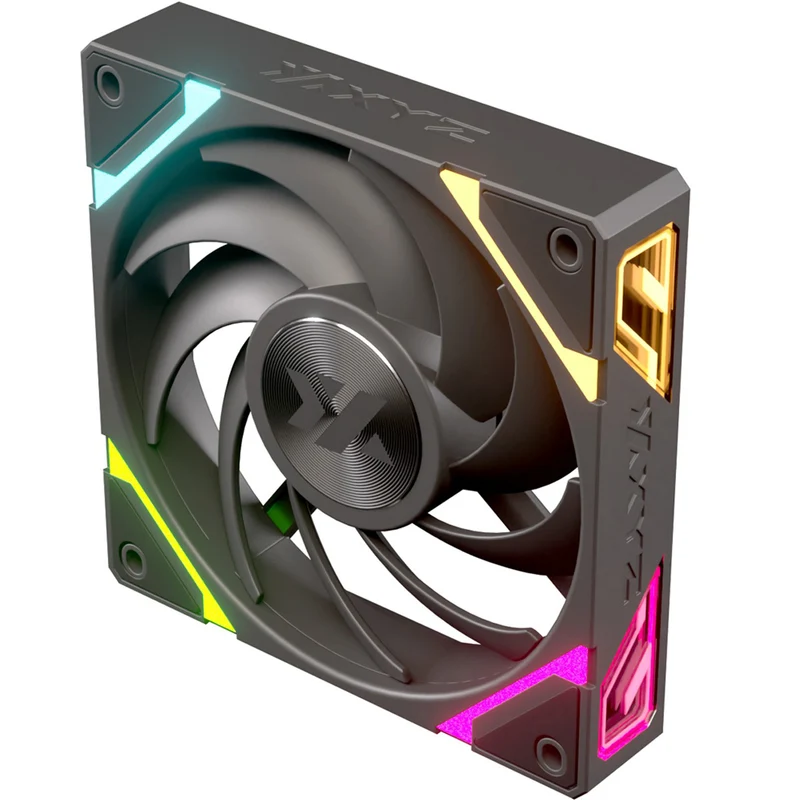 XYZ Vortex Pro ARGB 3-Kit Regular Airflow, Chain System, Fluodinamic Bearing, Premium Performance Fan (Black, White)