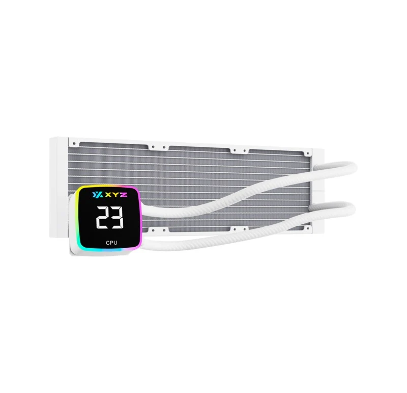XYZ AquaPulse AIO 360 ARGB Liquid Cooler with Temperature Display (Black, White)