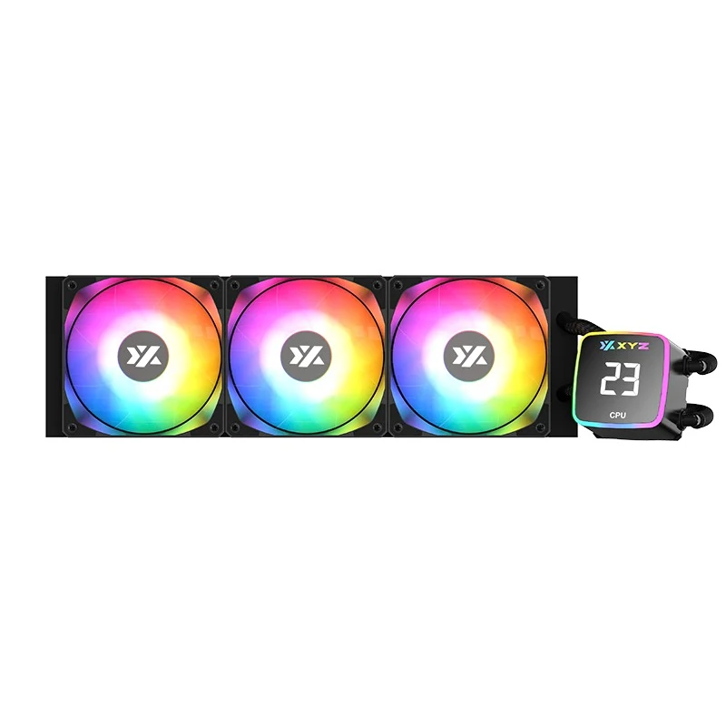 XYZ AquaPulse AIO 360 ARGB Liquid Cooler with Temperature Display (Black, White)