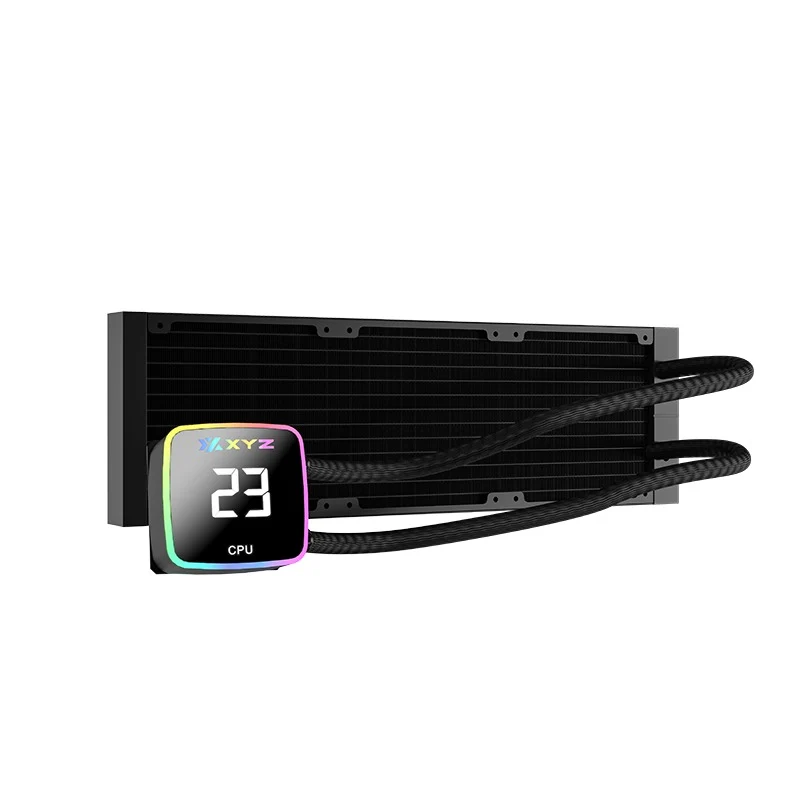 XYZ AquaPulse AIO 360 ARGB Liquid Cooler with Temperature Display (Black, White)