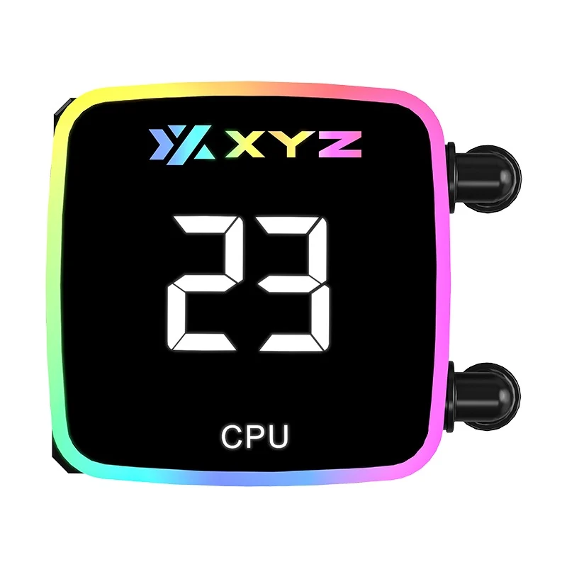 XYZ AquaPulse AIO 360 ARGB Liquid Cooler with Temperature Display (Black, White)