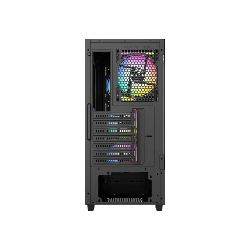 XYZ Airone 100 X Mesh ATX PC Case with 6 Pre-installed 120mm ARGB Fans (Black, White)