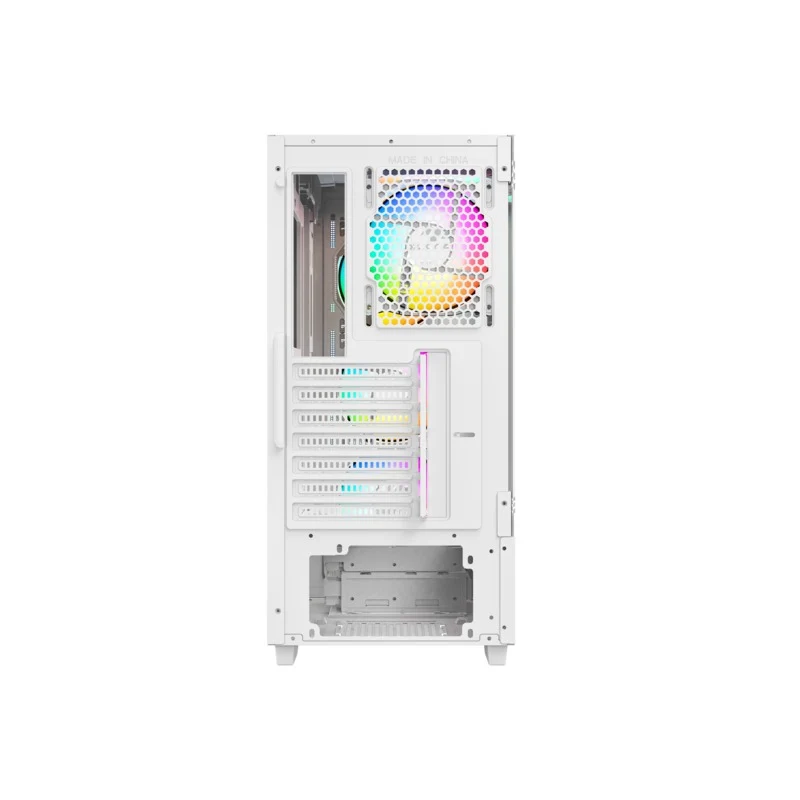 XYZ Airone 100 X Mesh ATX PC Case with 6 Pre-installed 120mm ARGB Fans (Black, White)