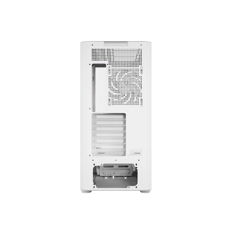 XYZ Quantum Pro ATX Curved Glass Panoramic PC Case with 4 Pre-Installed 120mm/140mm Vortex ARGB Fans & 6.2" (960x360) Smart Display Screen (Black, White)