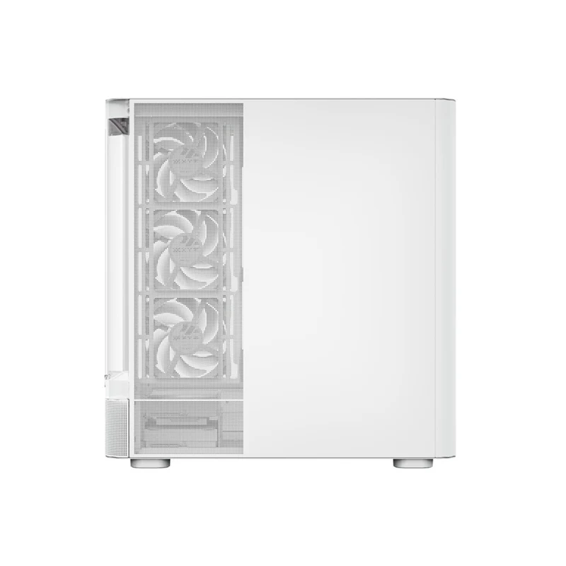 XYZ Quantum Pro ATX Curved Glass Panoramic PC Case with 4 Pre-Installed 120mm/140mm Vortex ARGB Fans & 6.2" (960x360) Smart Display Screen (Black, White)