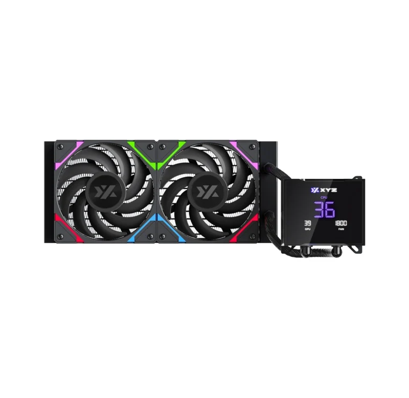 XYZ HydroTemp 240 ARGB Liquid Cooler with Temperature Display (Black, White)