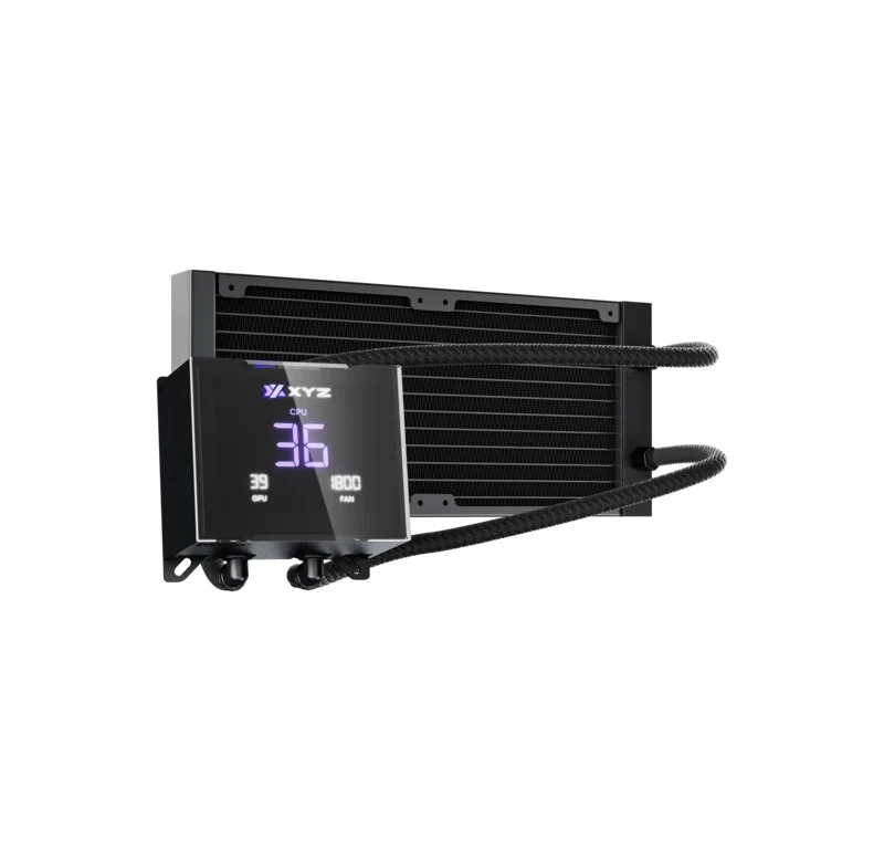 XYZ HydroTemp 240 ARGB Liquid Cooler with Temperature Display (Black, White)