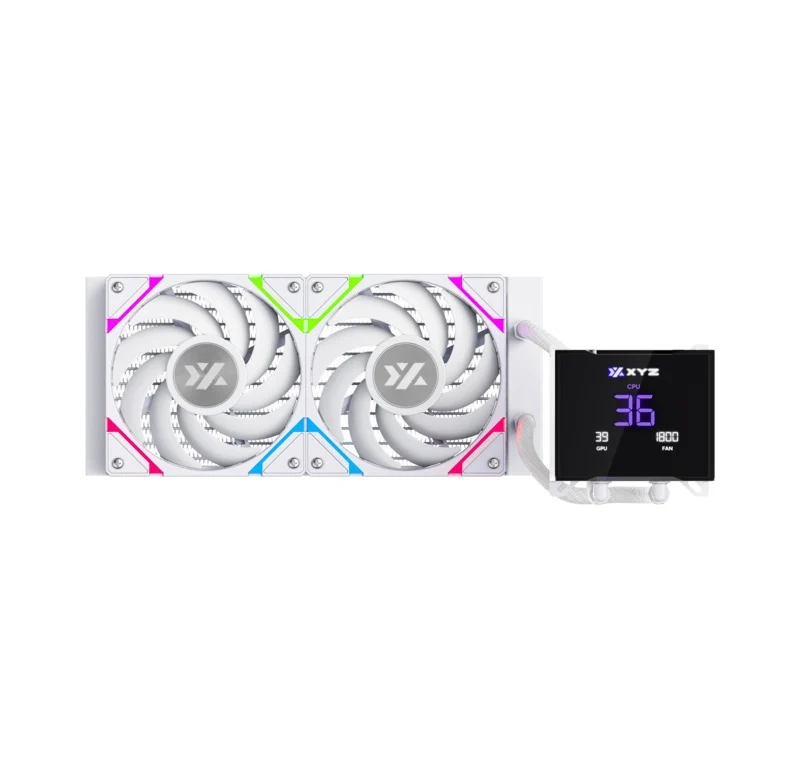 XYZ HydroTemp 240 ARGB Liquid Cooler with Temperature Display (Black, White)