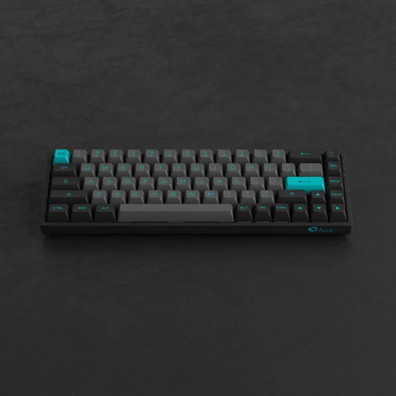 AKKO Black & Cyan 3068B Plus Multi-Modes RGB Mechanical Keyboard (AKKO CS Jelly Purple)